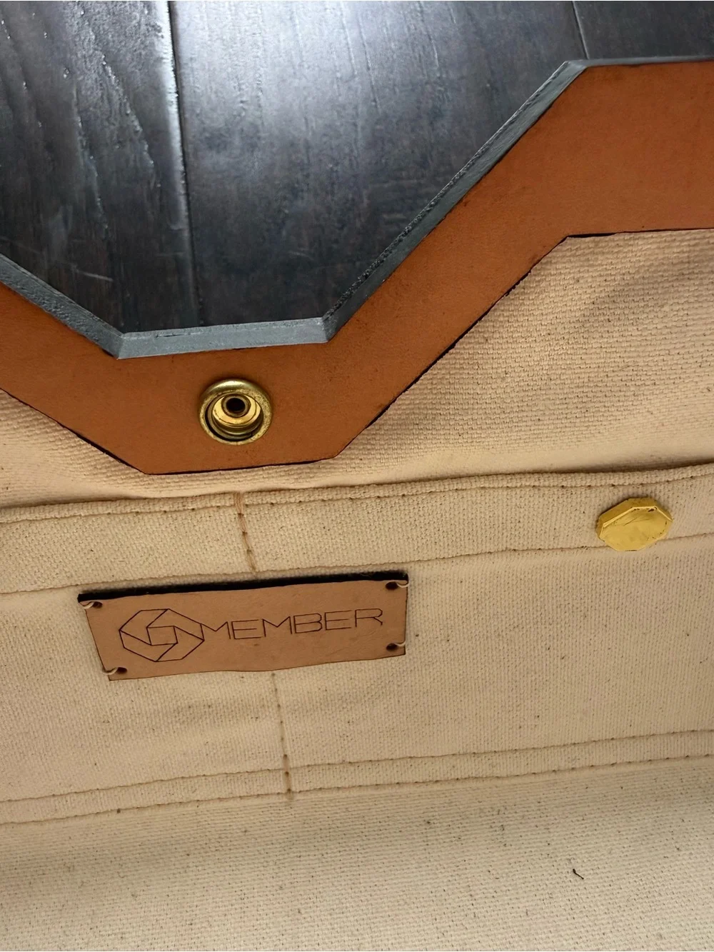 NONMember Nude/Iridescent Geometric Accent Clutch. Genuine Leather